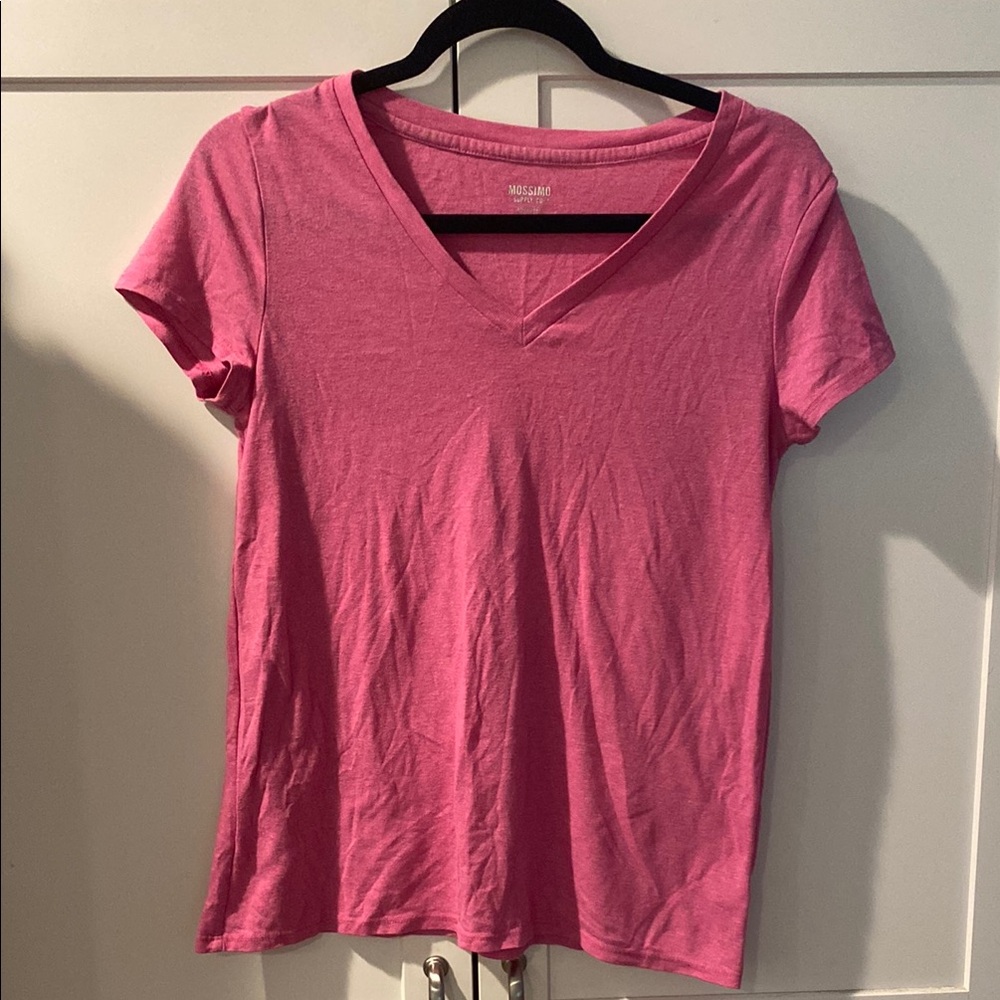 Mossimo Supply Co Pink Fitted Short Sleeve T-Shirt